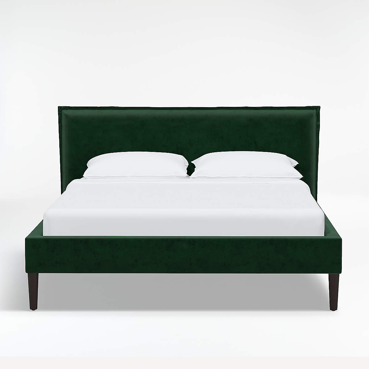 Lane Full Velvet Emerald Low-Profile Bed | Crate & Barrel