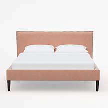 Lane Queen Velvet Pink Low-Profile Bed + Reviews | Crate & Barrel