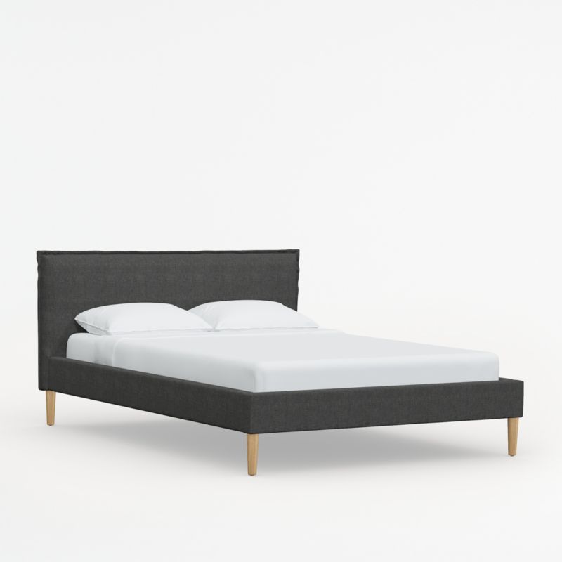 Lane Full Linen Charcoal Low-Profile Bed - image 1 of 5