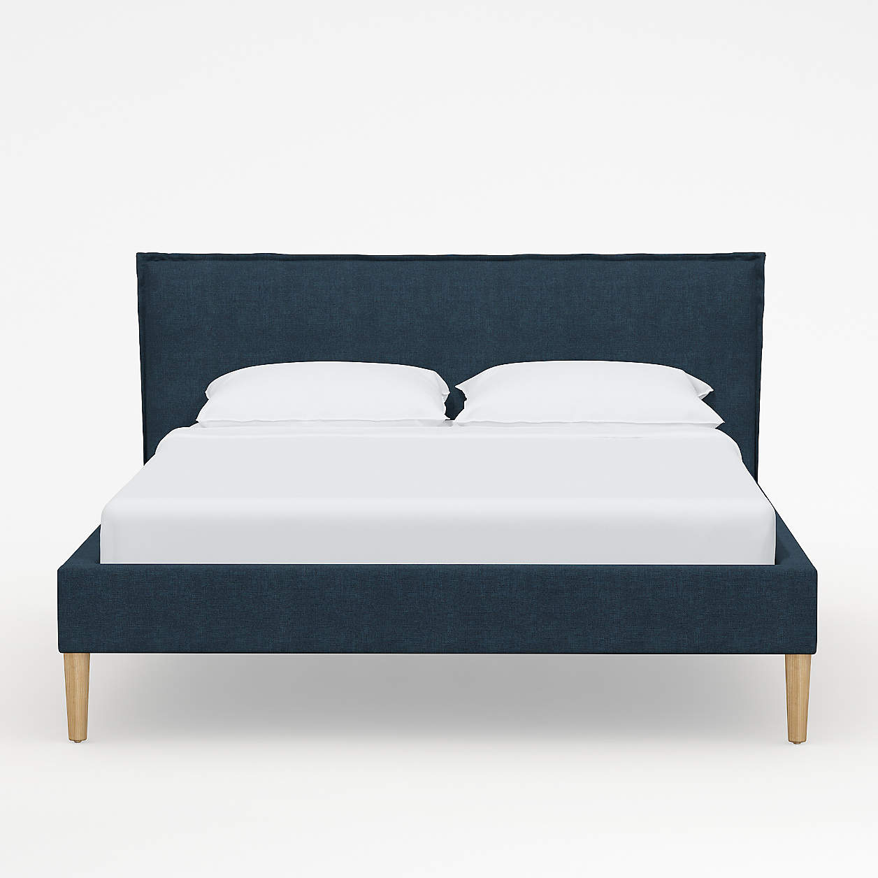 Lane Queen Linen Navy LowProfile Bed Crate & Barrel