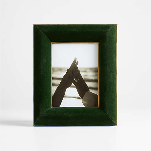 Langham Dark Green Velvet 5x7 Picture Frame