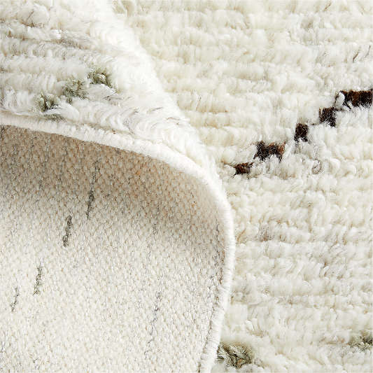 Larache Wool Hand-Knotted Moroccan Ivory Rug 12"x18" Swatch