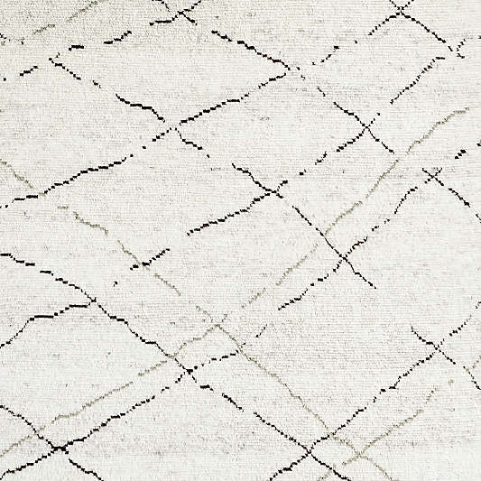 Larache Wool Hand-Knotted Moroccan Ivory Rug 12"x18" Swatch