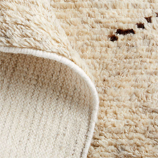 Larache Wool Hand-Knotted Moroccan Sand Beige Rug 12"x18" Swatch