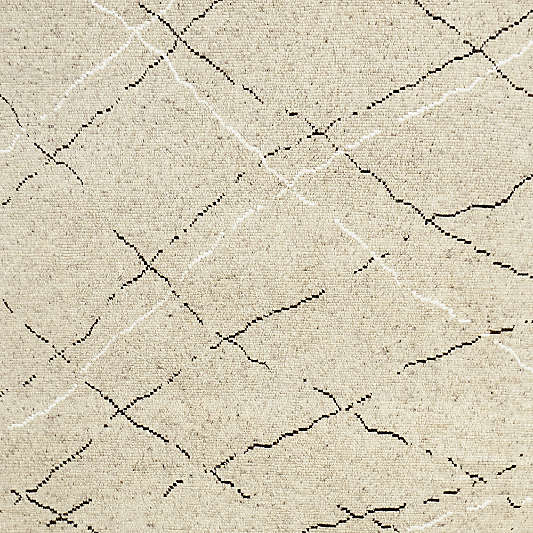 Larache Wool Hand-Knotted Moroccan Sand Beige Area Rug 10'x14'