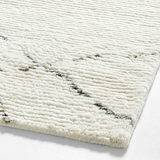 Larache Wool Moroccan White Area Rug 9'x12'