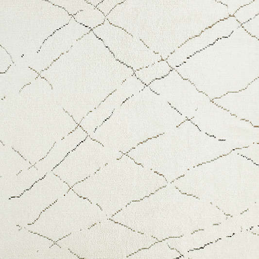 Larache Wool Hand-Knotted Moroccan White Area Rug 6'x9'