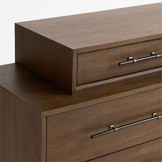 Larchmont 66" Stacked Oak 8-Drawer Dresser