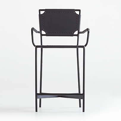 Laredo Black Leather Counter Stool, Black Leather Bar Stool Chairs