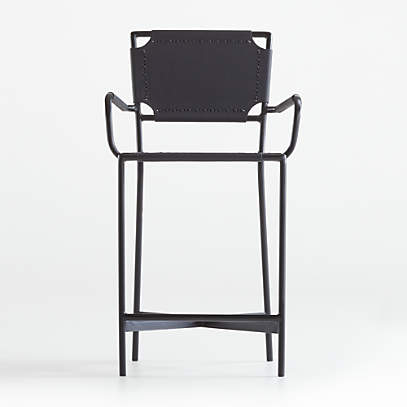 Laredo Black Leather Counter Stool