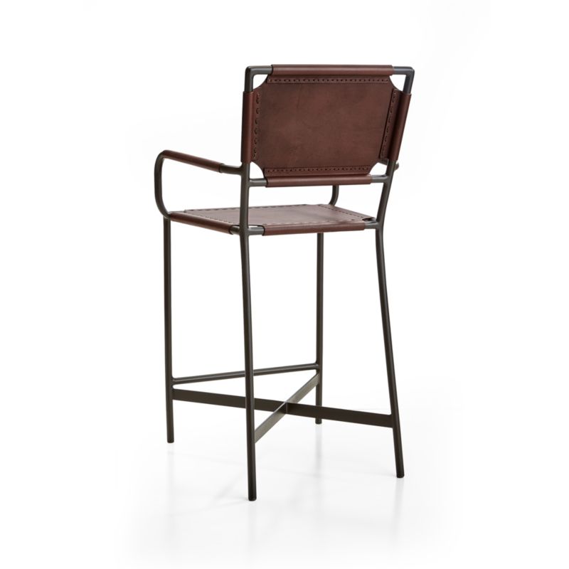 Laredo Brown Leather Counter Stool