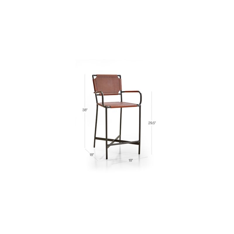 Laredo Brown Leather Counter Stool