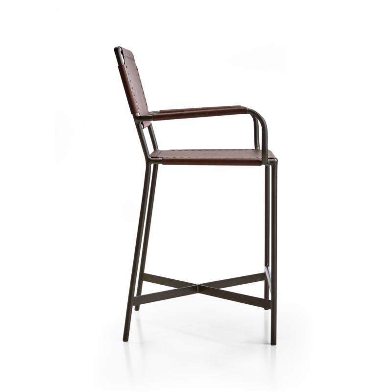 Laredo Brown Leather Counter Stool