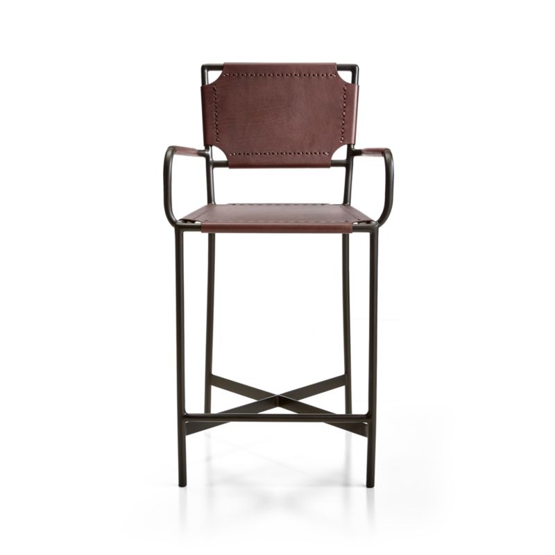 Laredo Brown Leather Counter Stool