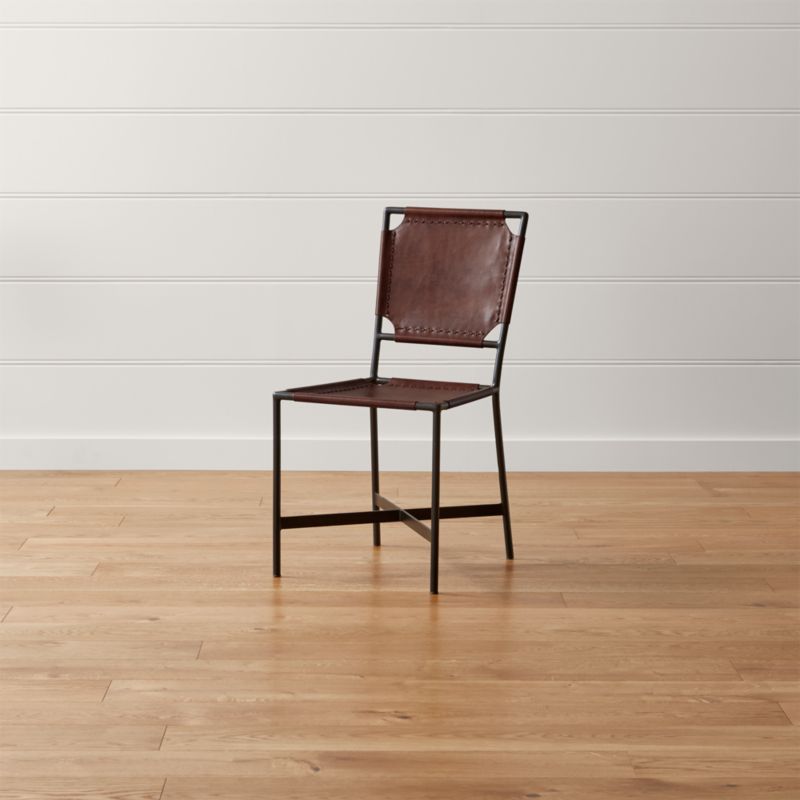 Laredo Brown Leather Dining Chair - image 3 of 17