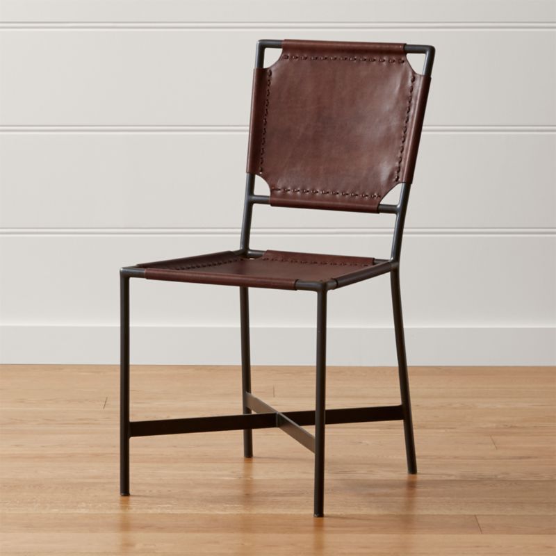 Tig Dining Chair Brown Leather Cushion + Reviews