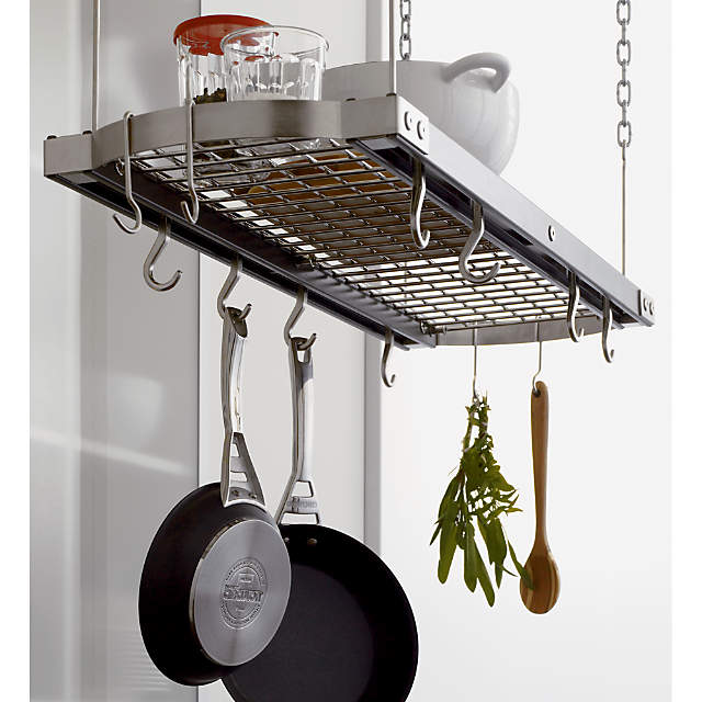 Small Grey Ceiling Pot Rack in Pot Racks, Crate and Barrel