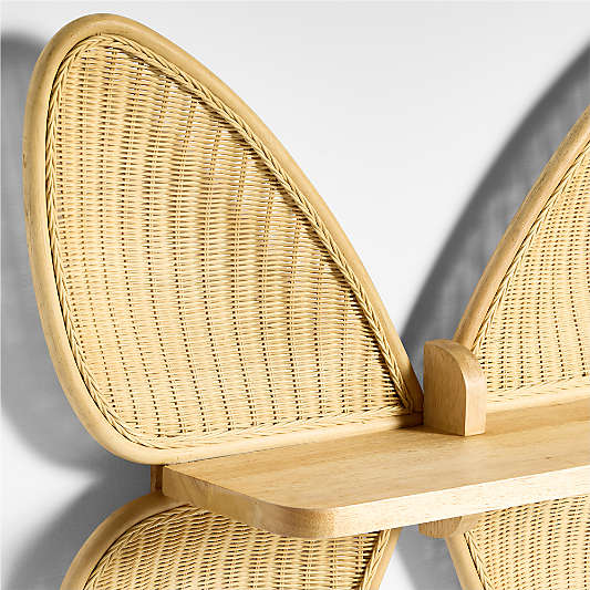 Large Wicker Butterfly Shelf