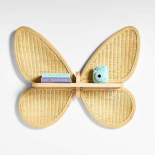 Large Wicker Butterfly Shelf