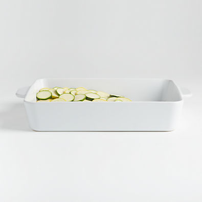 View Potluck White Extra-Large Rectangular Ceramic Lasagna Baker, 15"x12 details