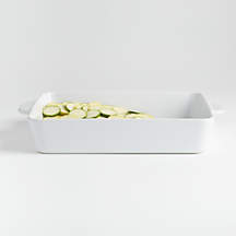 Potluck White Extra-Large Rectangular Ceramic Lasagna Baker + Reviews | Crate & Barrel