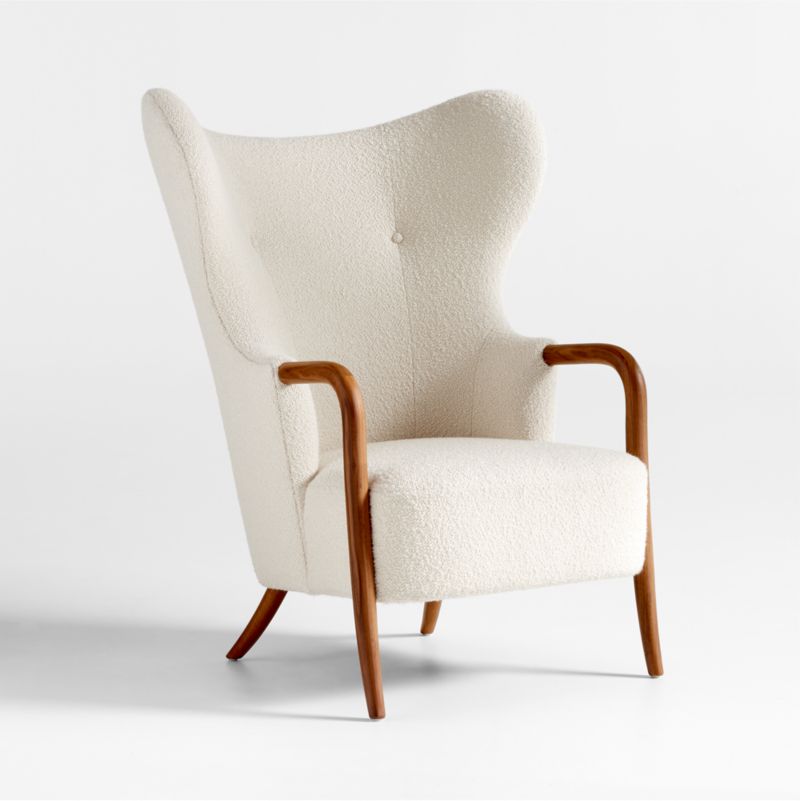 Laso White Boucle Accent Chair - image 0 of 12