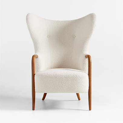 Laso White Boucle Accent Chair + Reviews | Crate & Barrel Canada