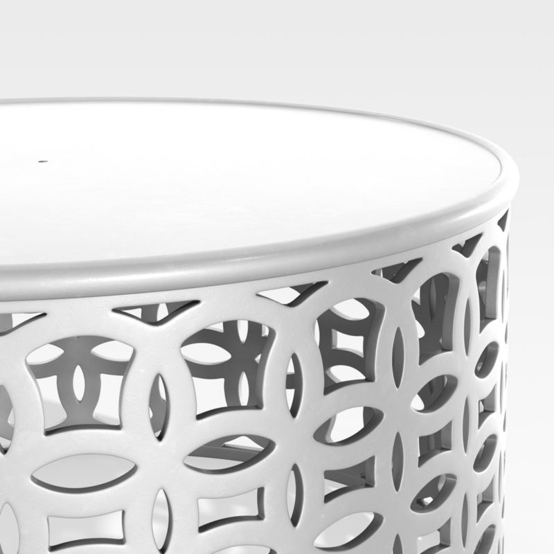 Lattice Circles White Outdoor Coffee Table - image 3 of 5