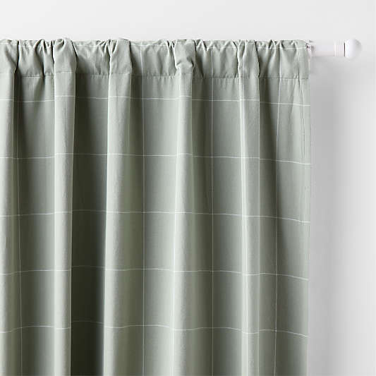 Teal Lattice Herringbone Weave Blackout Curtain Panel