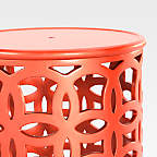 View Lattice Circles Large Orange Outdoor Side Table - image 4 of 5