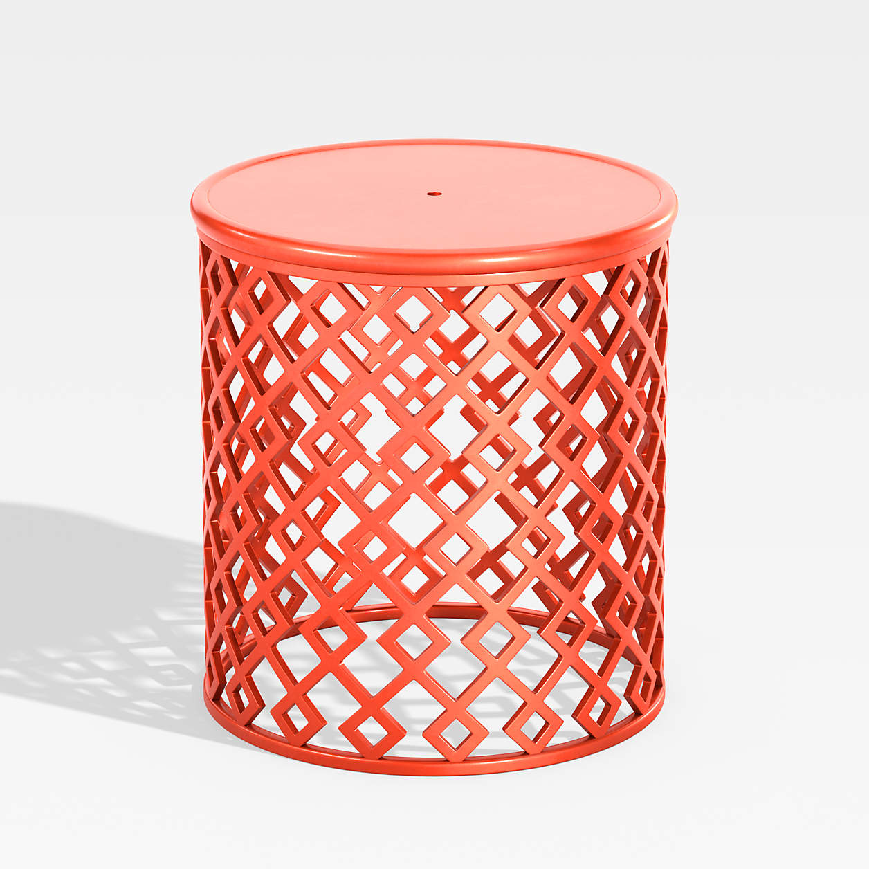 Lattice Diamonds Small Orange Outdoor Patio Side Table + Reviews