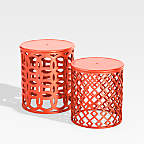 View Lattice Circles Large Orange Outdoor Side Table - image 3 of 5