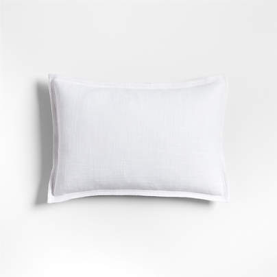 Organic Laundered Linen 18x12 White Throw Pillow Cover