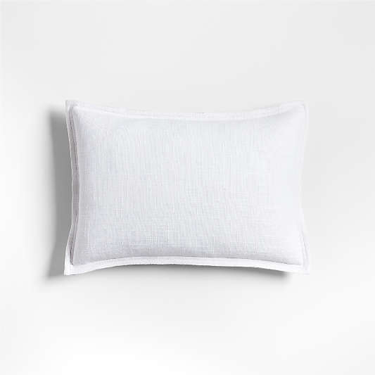 Organic Laundered Linen 18x12 White Throw Pillow Cover