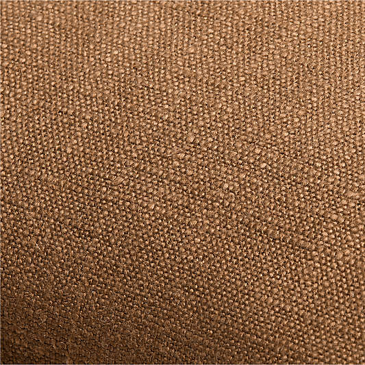 Maple Brown 20"x20" Organic Laundered Linen Throw Pillow with Down-Alternative Insert