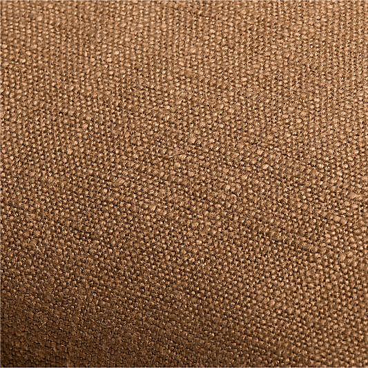 Maple Brown 20x20 Organic Laundered Linen Throw Pillow with Feather Insert