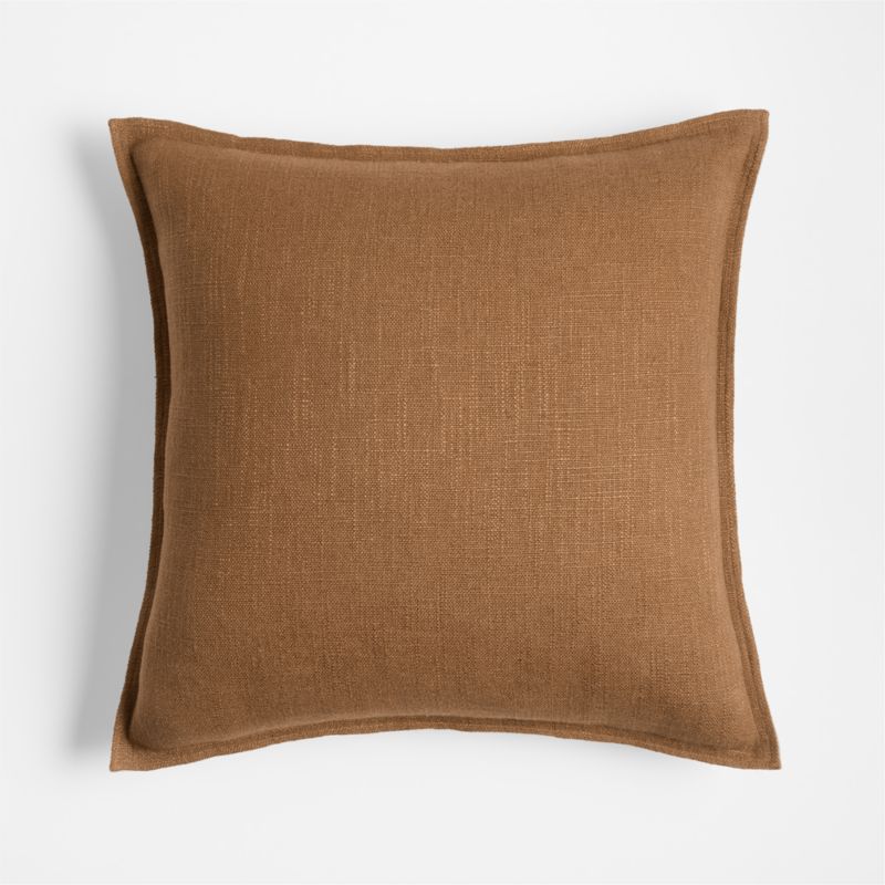 Maple Brown 20"x20" Organic Laundered Linen Throw Pillow Cover - image 0 of 11