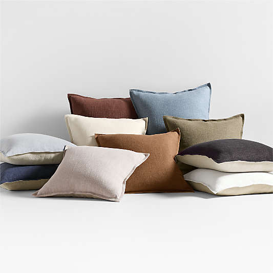 20"x20" Laundered Linen Throw Pillows