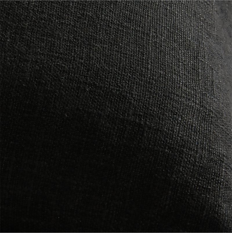 Ink Black 20'' Organic Laundered Linen Pillow Cover