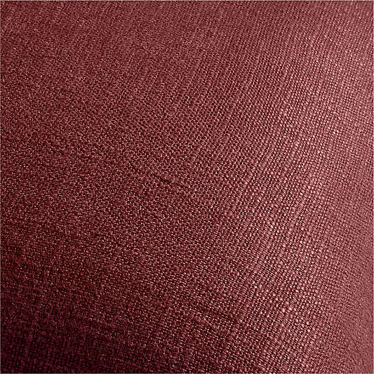 Chestnut Red 20"x20" Organic Laundered Linen Throw Pillow with Feather Insert