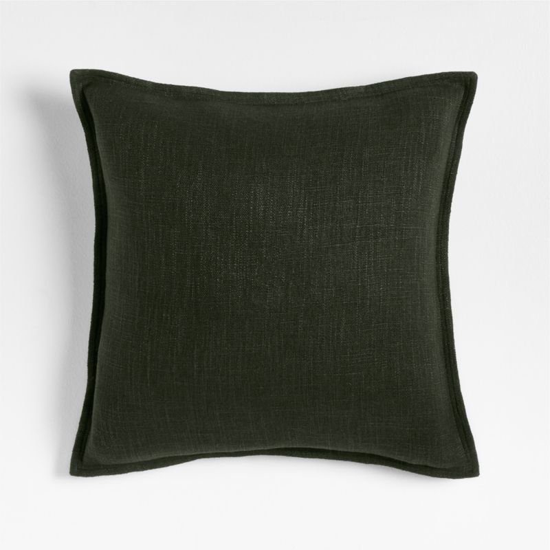 Ficus Green 20"x20" Organic Laundered Linen Throw Pillow Cover - image 0 of 5