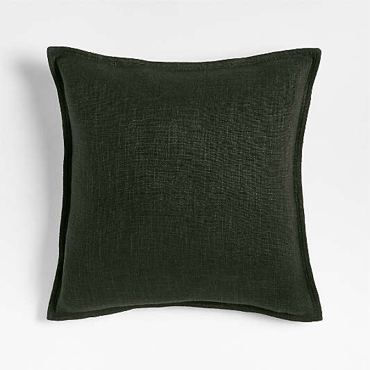 Ficus Green 20"x20" Organic Laundered Linen Throw Pillow