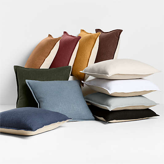 Quarry 20"x20" Organic Laundered Linen Throw Pillow Cover