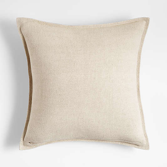 Quarry 20"x20" Organic Laundered Linen Throw Pillow with Feather Insert