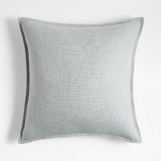 Quarry 20"x20" Organic Laundered Linen Throw Pillow with Feather Insert