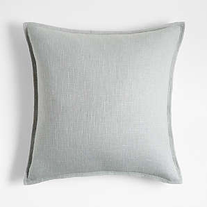 blue linen pillows