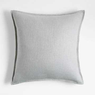 Monarch Chenille 18x18 Mist Blue Throw Pillow with Down