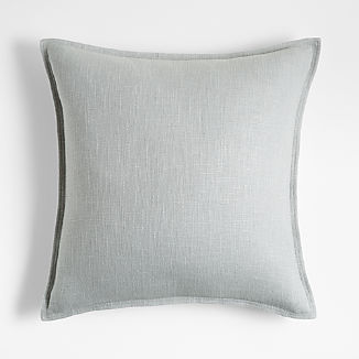 Quarry 20x20 Organic Laundered Linen Throw Pillow with Down-Alternative Insert