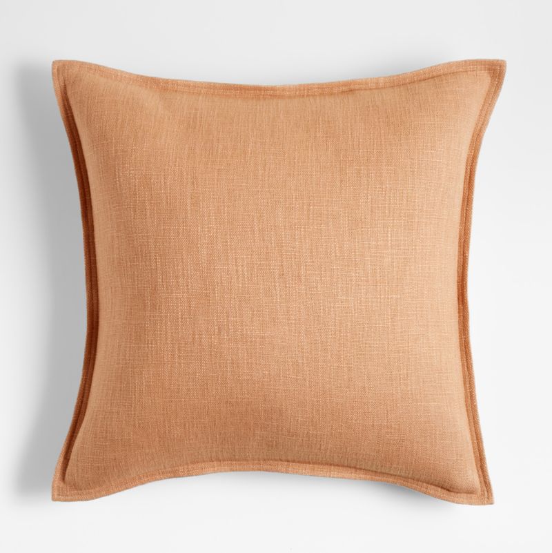 Terracotta 20"x20" Organic Laundered Linen Throw Pillow Cover