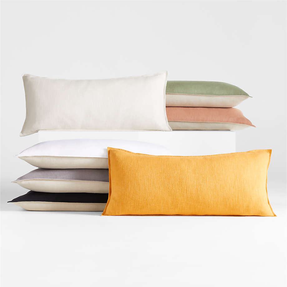 Yellow linen online pillow